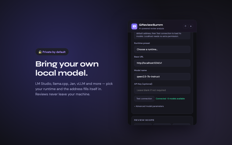 Local server setup with runtime presets